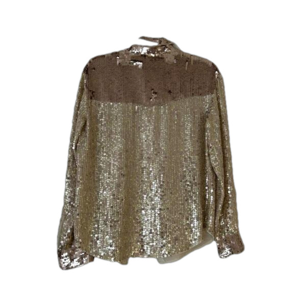 Women’s Rose Gold Sequin Western Shirt, Size Small - Picture 9 of 9
